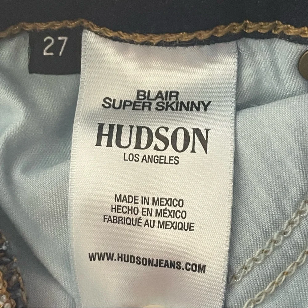 Hudson Jeans Blair High Rise Super Skinny Dark Wash Blue Sz 27